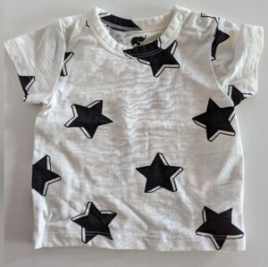 Monica+Andy Star Print T-Shirt - Black & White